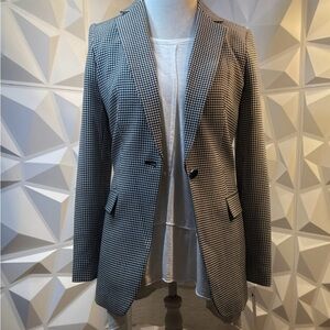 NEW!  Calvin Klein One Button Houndstooth Blazer